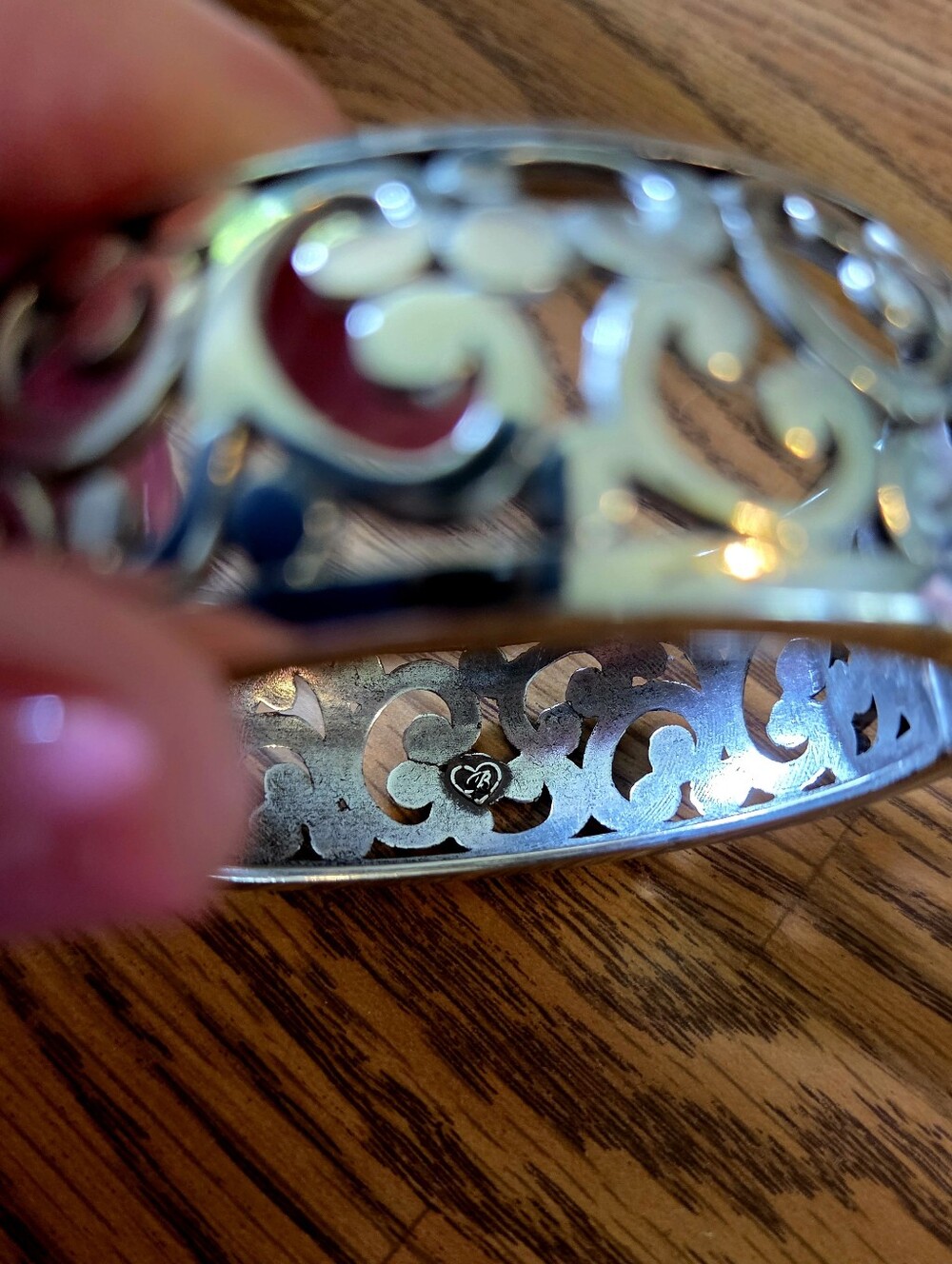 💐BRIGHTON "Contempo" Silver Filigree Hinged Vintage Bracelet - Picture 8 of 11